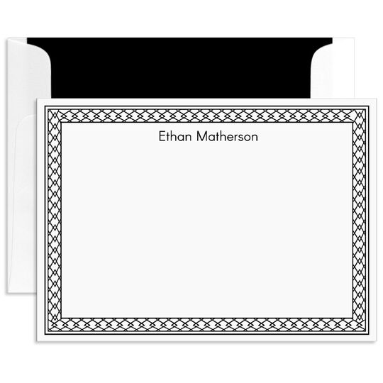 Elegant Lattice Frame Flat Note Cards